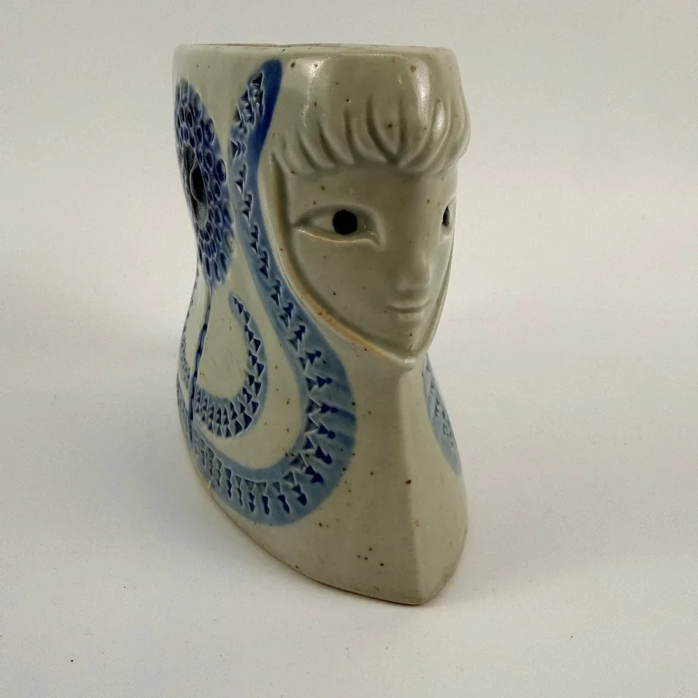 Vintage UCTCI‎ Japan Ceramic Double Face Sunflower Planter Vase MCM Stoneware